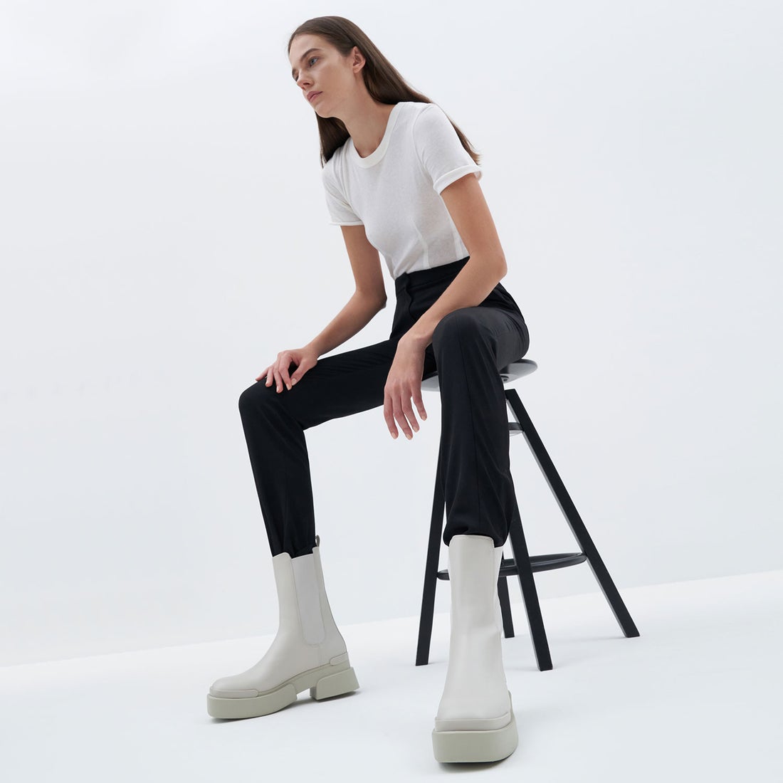 プラットフォーム チェルシーブーツ / Platform Chelsea Boots （Grey）