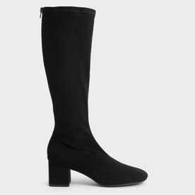 ブロックヒール ニーブーツ / Block Heel Knee Boots （BlackTextured）