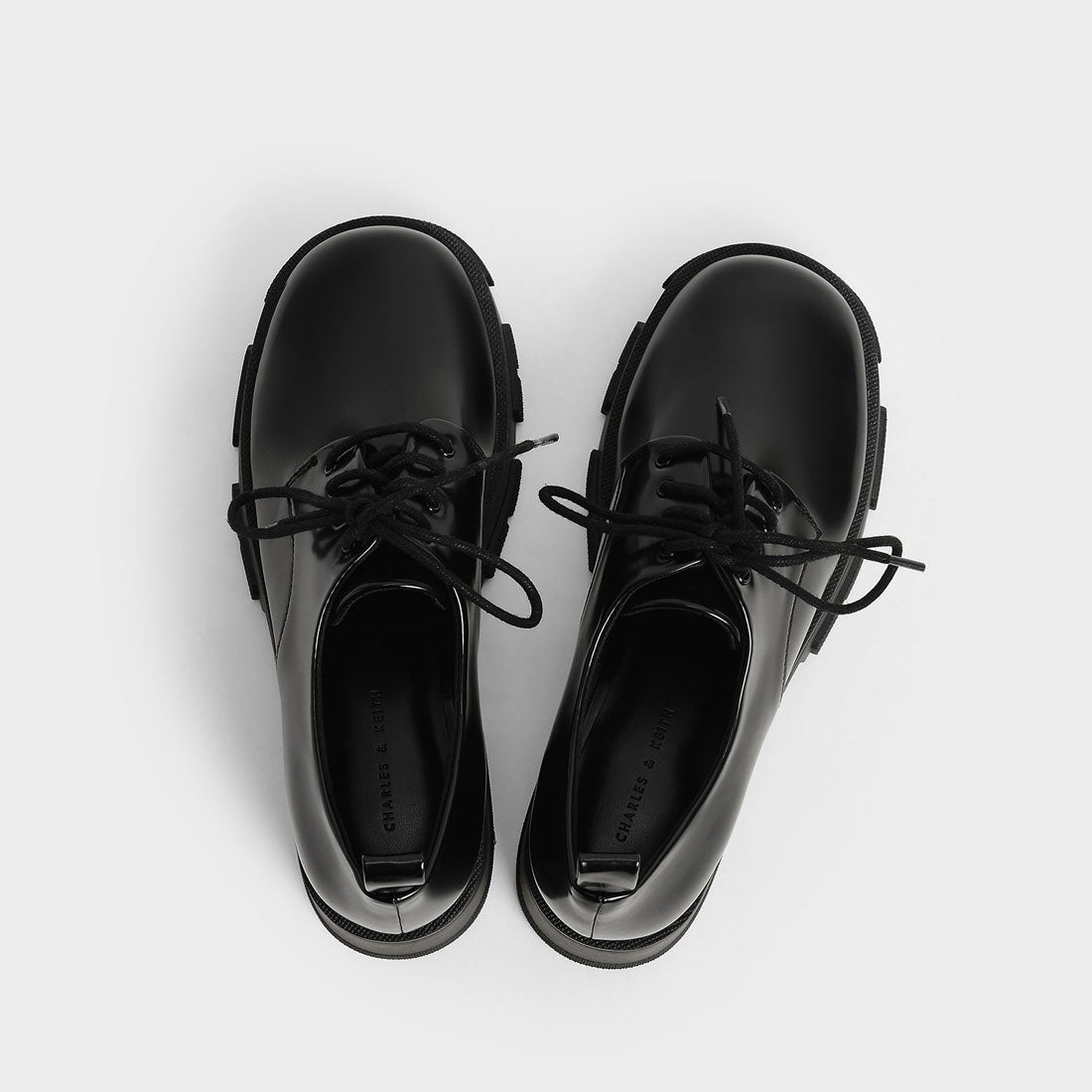 CHARLES & KEITH レースアップ チャンキーブローグ （Black