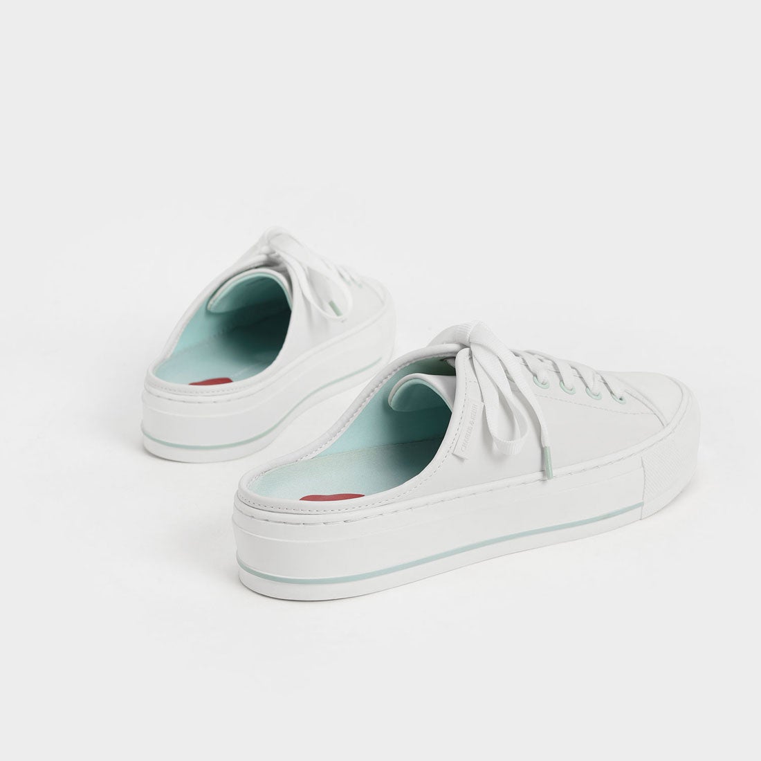 【2022 SPRING】ハートモチーフ レースアップスニーカーミュール / Heart-Motif Lace-Up Sneaker Mules  （MintGreen