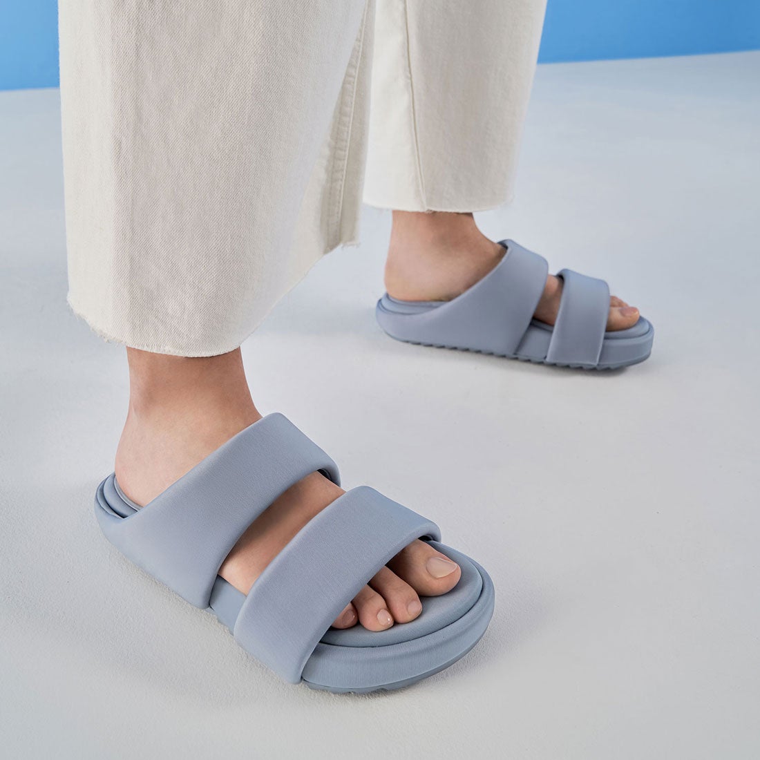 【2022 SPRING】リサイクルポリエステル パデットスライドサンダル / Recycled Polyester Padded Slide  Sandals （Li