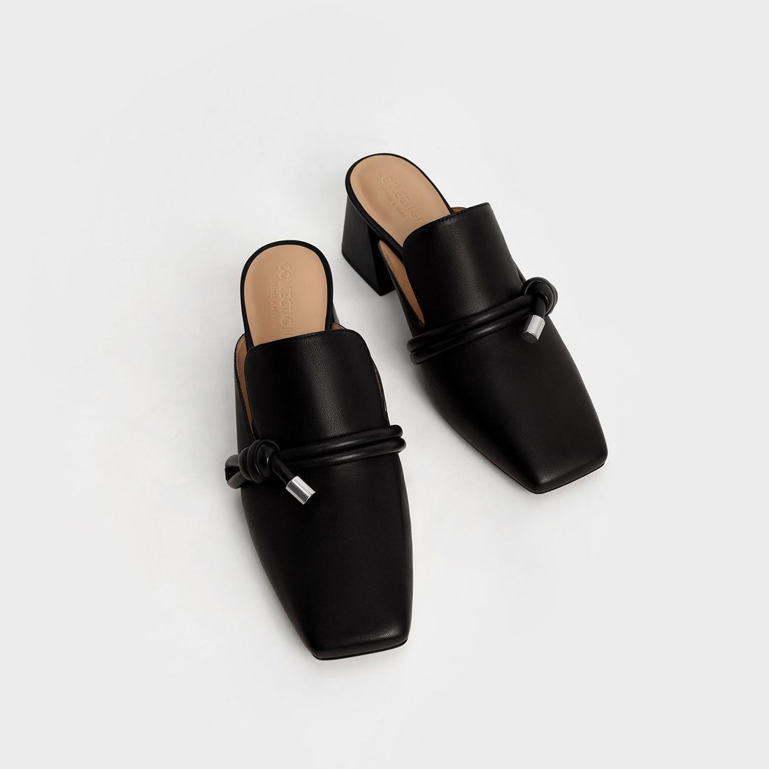 【2022 SPRING 新作】レザーノッティド ローファーミュール / Leather Knotted Loafer Mules （Black）