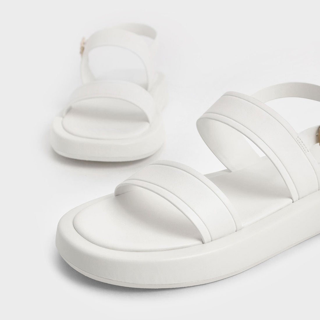 【2022 SUMMER 新作】オープントゥスリングバック プラットフォームサンダル / Open Toe Slingback Platform  Sandals （Whit