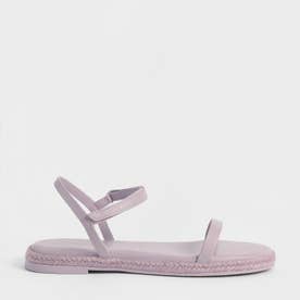 【2022 SUMMER 新作】アンクルストラップ フラットエスパドリーユサンダル / Ankle-Strap Flat Espadrille Sandals （Lilac