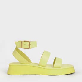 スクエアトゥー アンクルストラップサンダル / Square Toe Ankle-Strap Sandals （Yellow）