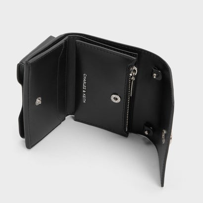 チャールズ アンド キース CHARLES & KEITH Zevon ゼヴォン ノッテッドストラップ ウォレット オン チェーン （Noir）｜詳細画像