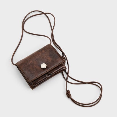チャールズ アンド キース CHARLES & KEITH Zevon ゼヴォン ノッテッドストラップ ウォレット オン チェーン （Distressed Coffee）｜詳細画像