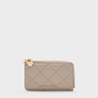 チャールズ アンド キース CHARLES & KEITH Arrietty アリエッティ キルト ジップアラウンド ウォレット （Taupe）｜詳細画像