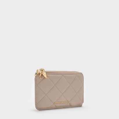 チャールズ アンド キース CHARLES & KEITH Arrietty アリエッティ キルト ジップアラウンド ウォレット （Taupe）｜詳細画像