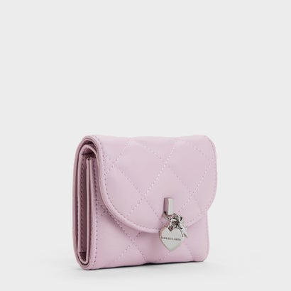チャールズ アンド キース CHARLES & KEITH Arrietty アリエッティ キルトボウハートチャーム カバーフラップウォレット （Glycine）｜詳細画像
