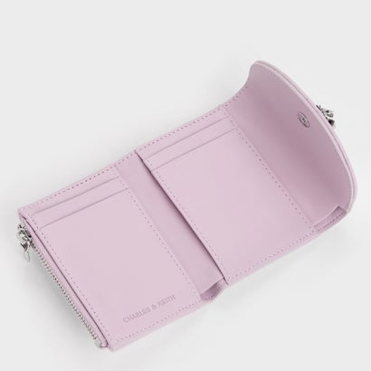 チャールズ アンド キース CHARLES & KEITH Arrietty アリエッティ キルトボウハートチャーム カバーフラップウォレット （Glycine）｜詳細画像