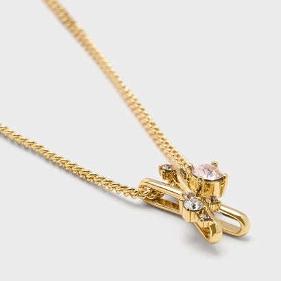 Roux ルー X-ペンダント クリスタル ネックレス （Gold）｜詳細画像