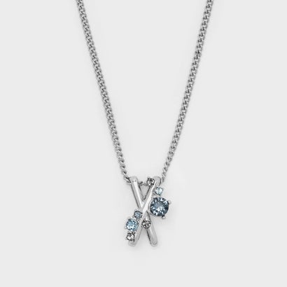 チャールズ アンド キース CHARLES & KEITH Roux ルー X-ペンダント クリスタル ネックレス （Silver）｜詳細画像