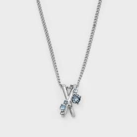 Roux ルー X-ペンダント クリスタル ネックレス （Silver）