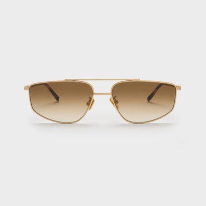 チャールズ アンド キース CHARLES & KEITH Elowyn エロウィン メタルリム アビエーター サングラス （Brushed Gold）｜詳細画像