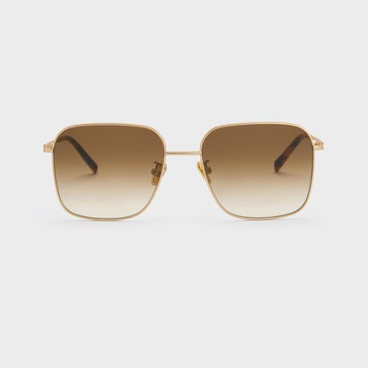 チャールズ アンド キース CHARLES & KEITH Elowyn エロウィン メタルリム アビエーター サングラス （Brushed Gold）｜詳細画像
