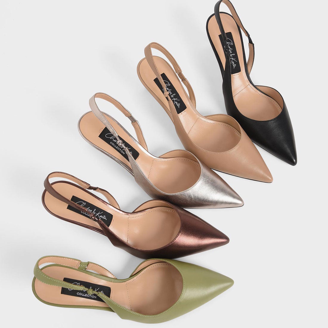 CHARLES & KEITH レザースリングバックパンプス / Leather Slingback 