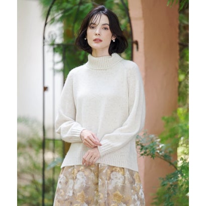 クリスチャンオジャール CHRISTIAN AUJARD シャイニーノットブレンドニット （アイボリー）｜詳細画像