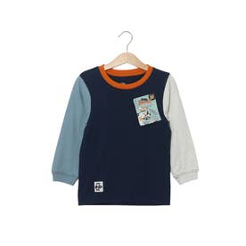 メンズ アウトドア ジュニア長袖Tシャツ KD Comics Pocket Brushed L/S T CH21-1472 （Slate Blue Crazy）