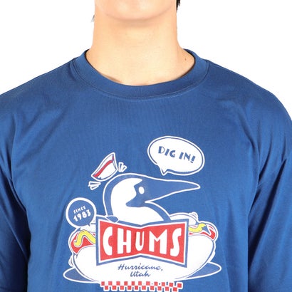 チャムス CHUMS 日本正規品 ルームウェア メンズ レディース パンツ セットアップ Tシャツ ショートパンツ 春夏 上下 半袖 3点セット CHUMS HOME Chillax Wear Set CH01-2551 （HotDogNavy）｜詳細画像