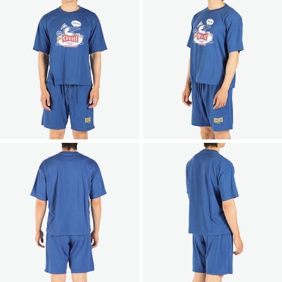 チャムス CHUMS 日本正規品 ルームウェア メンズ レディース パンツ セットアップ Tシャツ ショートパンツ 春夏 上下 半袖 3点セット CHUMS HOME Chillax Wear Set CH01-2551 （HotDogNavy）｜詳細画像