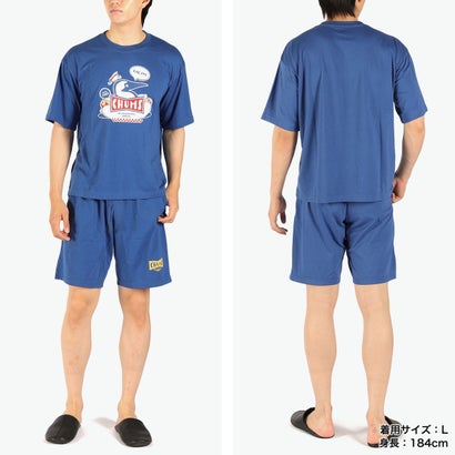 チャムス CHUMS 日本正規品 ルームウェア メンズ レディース パンツ セットアップ Tシャツ ショートパンツ 春夏 上下 半袖 3点セット CHUMS HOME Chillax Wear Set CH01-2551 （HotDogNavy）｜詳細画像