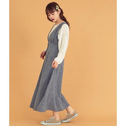 CHILLE サマーツイードジャンパースカート（ブルー）｜詳細画像