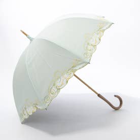 クリスタル＆ペイズリー刺繍 かわず張り長日傘 （ミント）