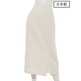 【日本製】リンクルジャガード釦付きタイトスカート （オフ）