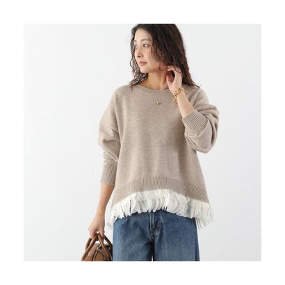 CHIGNON 長袖 ニット 9565-415JR サークルヘム （G/BEIGE/ベージュ）｜詳細画像