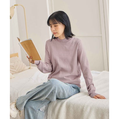 カシミヤタッチハイネックニット （ベージュ）｜詳細画像