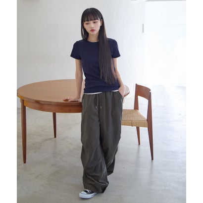 ラウンドネック半袖Tシャツ （ネイビー／半袖）｜詳細画像