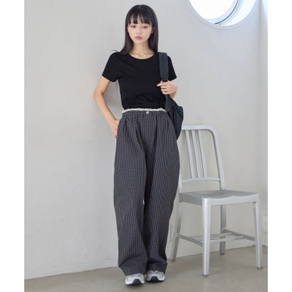 ラウンドネック半袖Tシャツ （ブラック／半袖）｜詳細画像
