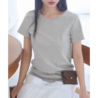 ラウンドネック半袖Tシャツ （杢グレー／半袖）｜詳細画像