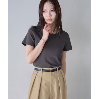 ラウンドネック半袖Tシャツ （チャコールグレー／半袖）｜詳細画像