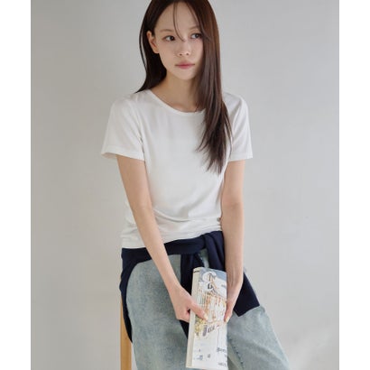 ラウンドネック半袖Tシャツ （ホワイト／半袖）｜詳細画像