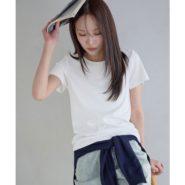 ラウンドネック半袖Tシャツ （ホワイト／半袖）