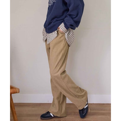 裏起毛コーデュロイワイドパンツ（ロング丈） （ベージュ）｜詳細画像