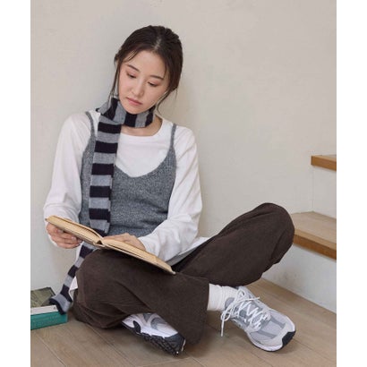 裏起毛コーデュロイワイドパンツ（レギュラー丈） （ダークブラウン）｜詳細画像
