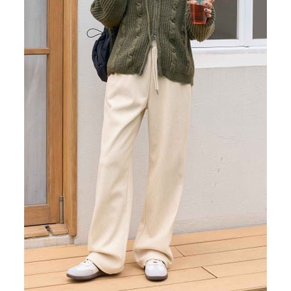 裏起毛コーデュロイワイドパンツ（レギュラー丈） （アイボリー）｜詳細画像