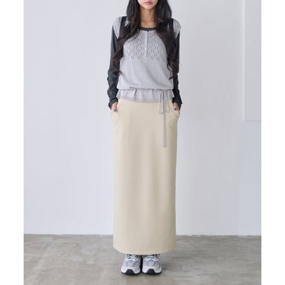 バックスリットスカート （ベージュ）｜詳細画像