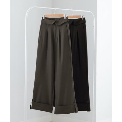 ロールアップストレートパンツ （チャコールグレー）｜詳細画像