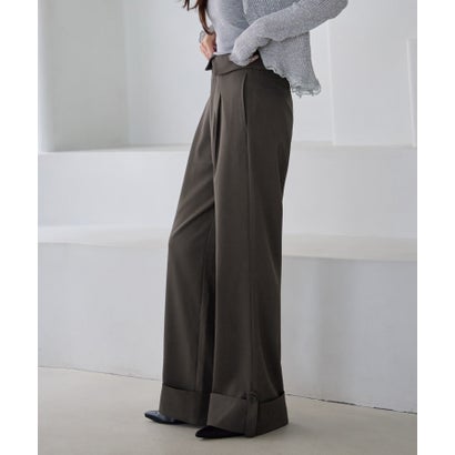 ロールアップストレートパンツ （チャコールグレー）｜詳細画像