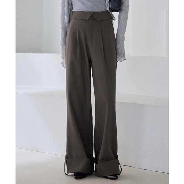 ロールアップストレートパンツ （チャコールグレー）
