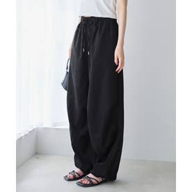 裾ドロストイージーワイドパンツ （ブラック）