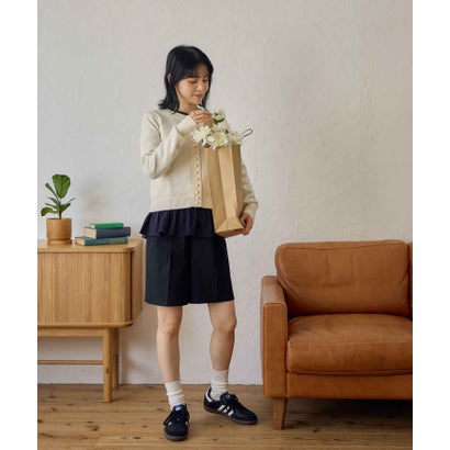 裾フリルTシャツ （ネイビー）｜詳細画像