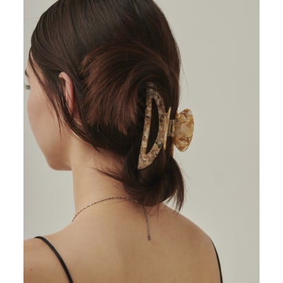 デザインカラーヘアクリップ （ベージュ×ブラック）｜詳細画像