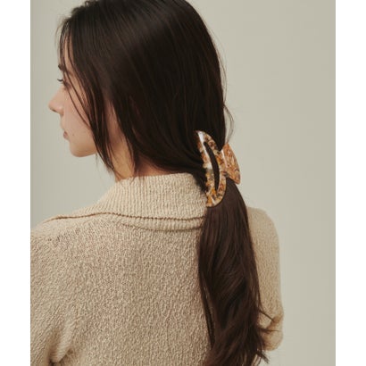 デザインカラーヘアクリップ （ベージュ×ブラック）｜詳細画像