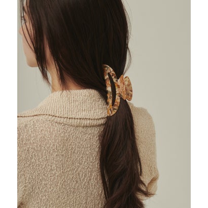 デザインカラーヘアクリップ （ベージュ×ブラック）｜詳細画像
