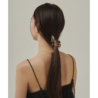 デザインカラーヘアクリップ （ベージュ×ブラック）｜詳細画像